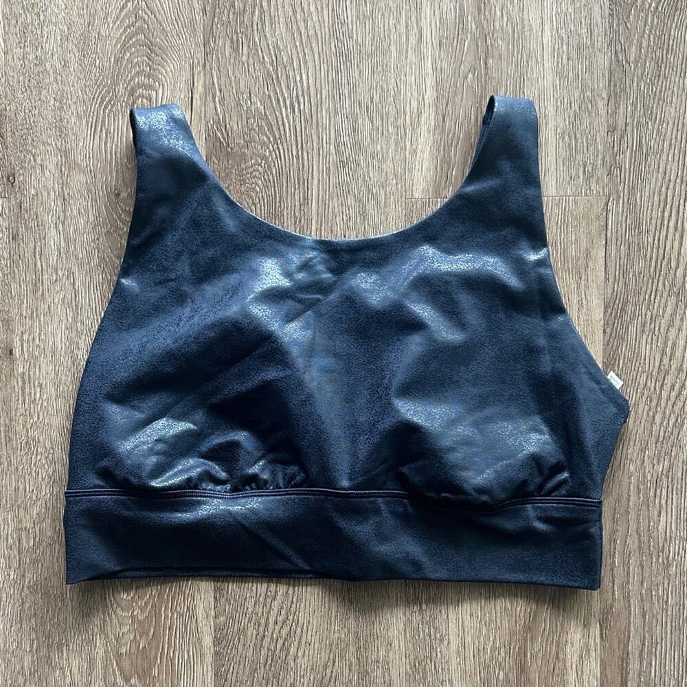 Offline‎ By Aerie Metallic Medium Support Sports Bra Blue Size XL Activewear